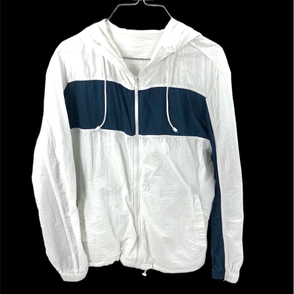 Zara Windbreaker Jacket Womens Medium Full Zip Hooded Athleisure Performance